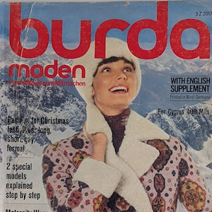 Rivista di moda vintage BURDA MODEN 1971/12, cartamodello di cucito vintage, moda anni &#39;70, rivista di cucito
