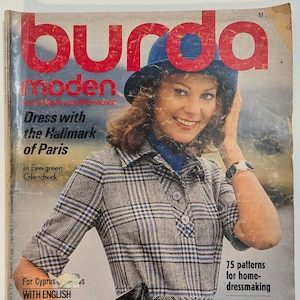 1973/09 BURDA MODEN Vintage Fashion Magazine, cartamodello di cucito vintage, moda anni &#39;70, rivista di cucito