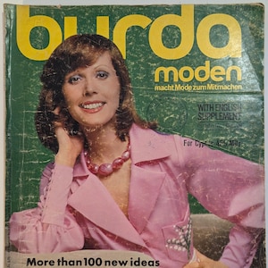 1973/02 BURDA MODEN Vintage Fashion Magazine, cartamodello di cucito vintage, moda anni &#39;70, rivista di cucito