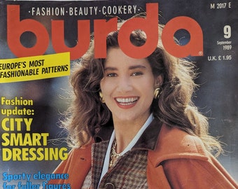 1989/09 BURDA MODEN Vintage Fashion Magazine, Vintage Nähmuster, 80er Jahre Mode, Nähmagazin