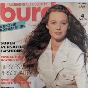 1992/04 BURDA MODEN Vintage Fashion Magazine, cartamodello vintage, moda anni &#39;90, rivista di cucito