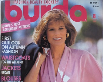 1990/08 BURDA MODEN magazine de mode vintage, patron de couture vintage, mode des années 90, magazine de couture