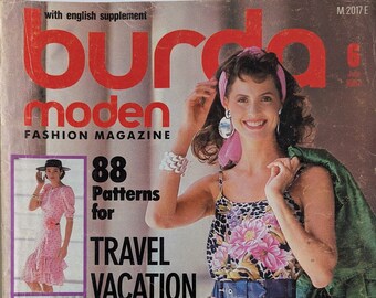 1987/06 BURDA MODEN Vintage Mode Magazin, Vintage Schnittmuster, 80er Mode, Nähmagazin