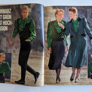 1985/08 BURDA MODEN Vintage Fashion Magazine, patrón de costura vintage, moda de los años 80, revista de costura imagen 6