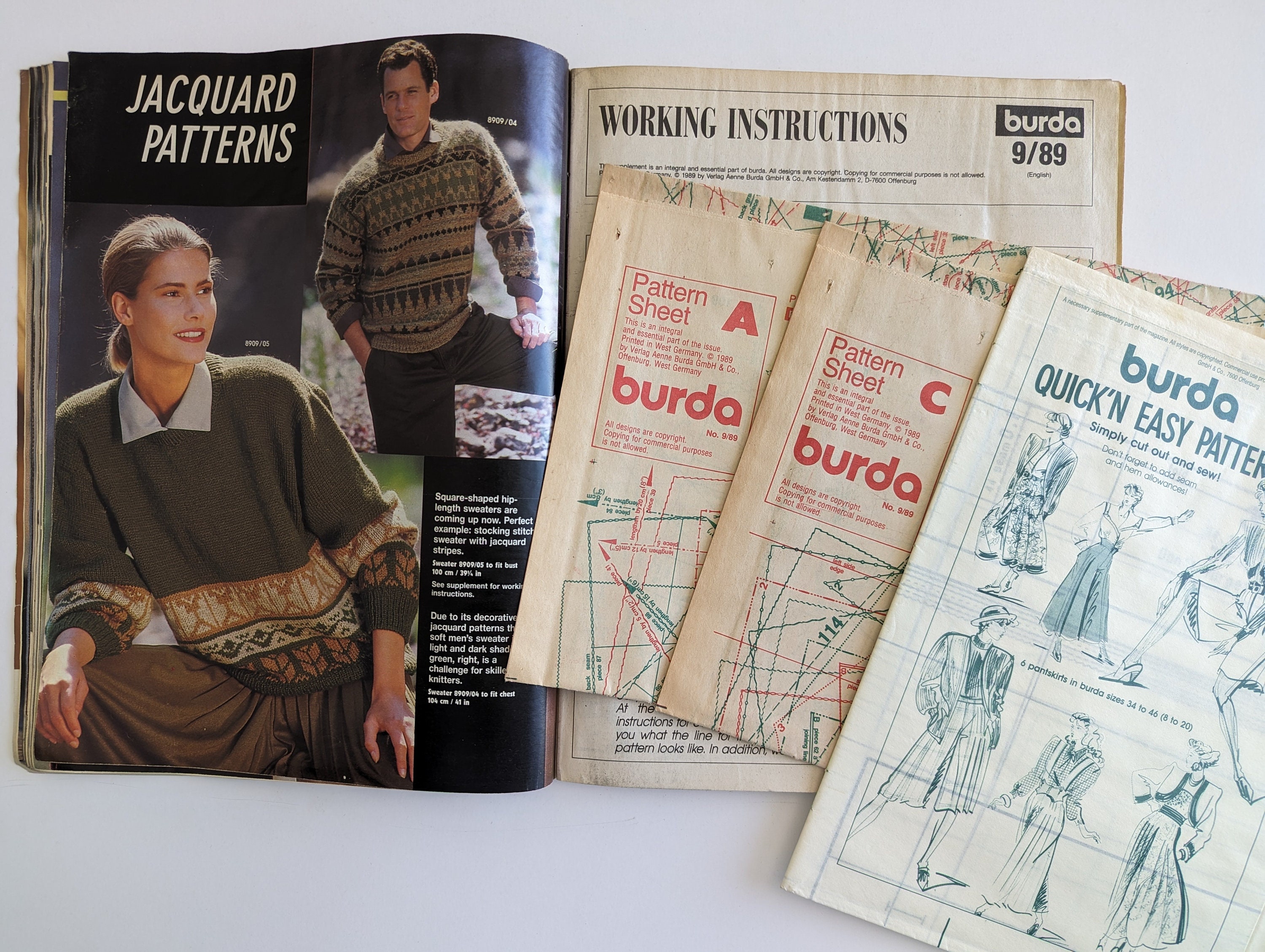 1989/09 BURDA MODEN Vintage Fashion Magazine, Vintage Sewing