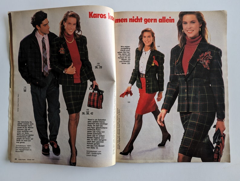 1987/10 BURDA MODEN Vintage Fashion Magazine, Vintage Nähmuster, 80er Jahre Mode, Nähmagazin Bild 8
