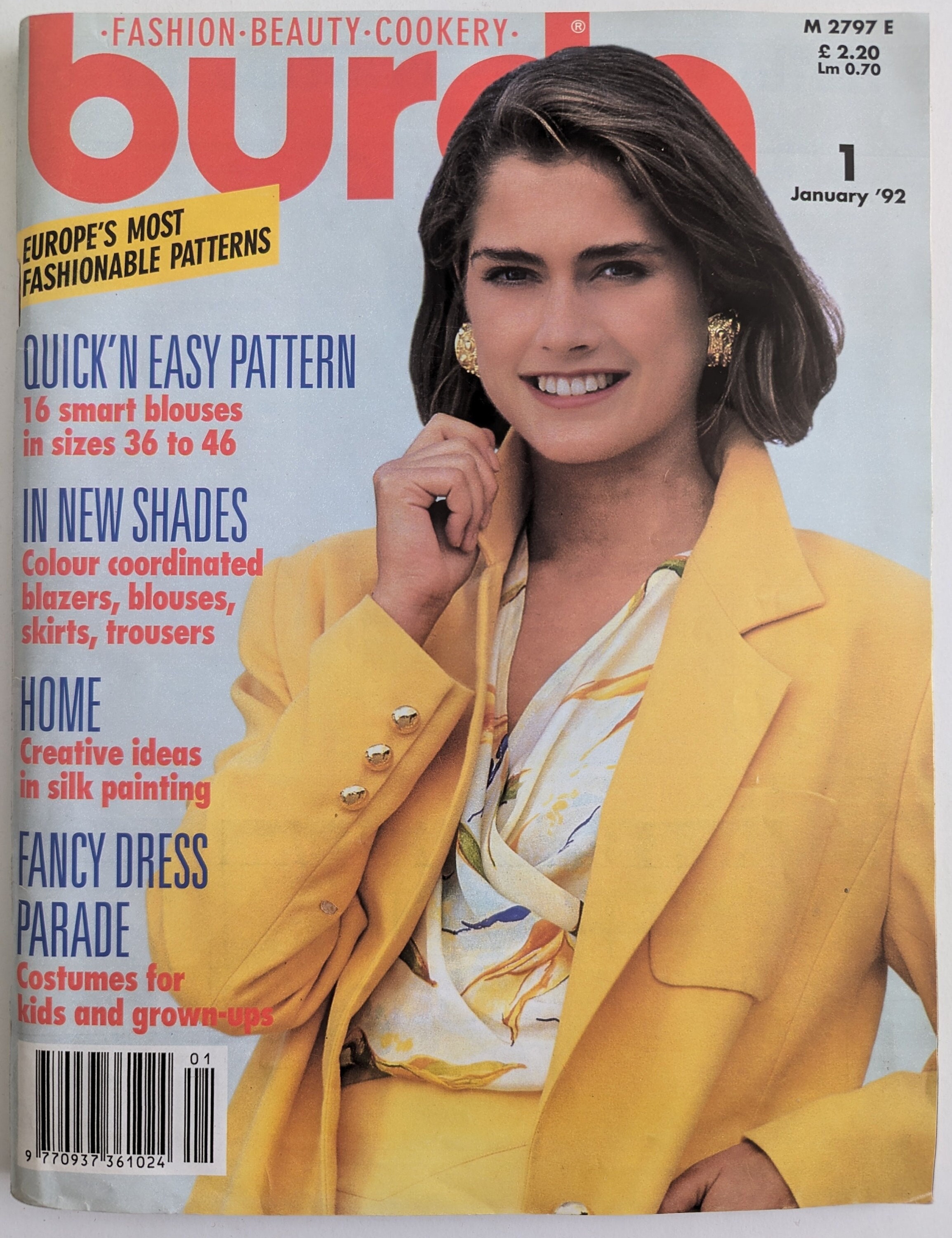 1992/01 BURDA MODEN Vintage Fashion Magazine, Vintage Sewing