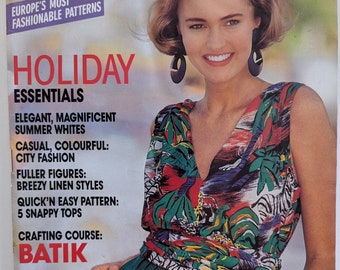 1990/06 BURDA MODEN Vintage Fashion Magazine, vintage sewing pattern, 90s fashion, sewing magazine
