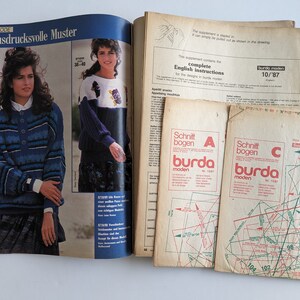 1987/10 BURDA MODEN Vintage Fashion Magazine, Vintage Nähmuster, 80er Jahre Mode, Nähmagazin Bild 10