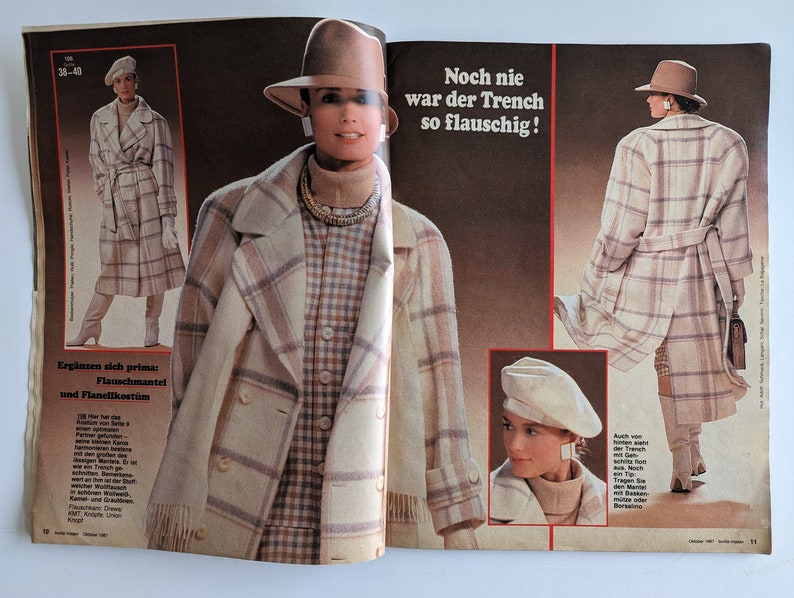 1987/10 BURDA MODEN Vintage Fashion Magazine, Vintage Nähmuster, 80er Jahre Mode, Nähmagazin Bild 4