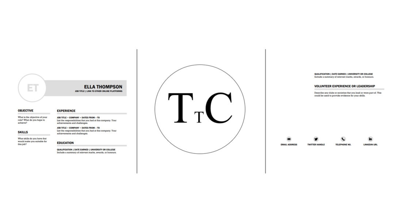 Resume Template Etsy