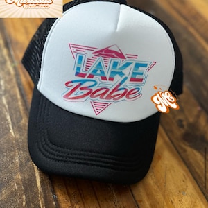 Lake Babe Trucker Hat, Summer Trucker Hat, Trendy Lake Trucker Hat, Cute Trucker Hat, Gift For Her, Womens Faux Hat Patch