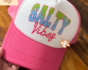 Salty Summer Vibes Neon Gift Trucker Hat