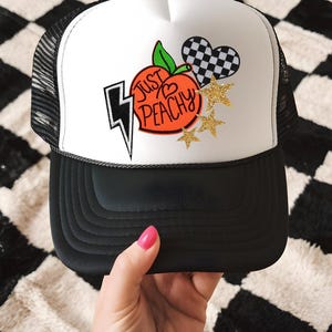 Checkered Fruit Trucker Hat, Retro Trucker Hat, Trendy Trucker Hat, Cute Trucker Hat, Gift For Her, Womens Faux Patch, Summer Hat,