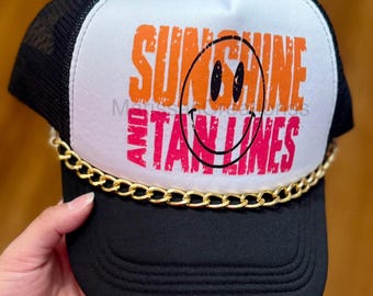 Sunshine Tanlines Retro Summer Trucker Hat