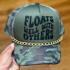 Floats Well With Others Sarcastic Floating Summer Gift Trucker Hat