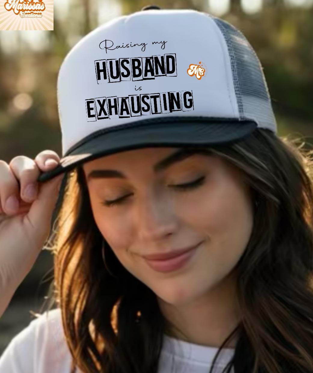 Raising My Husband is Exhausting Trucker Hat, Wife Baseball  display picture 3