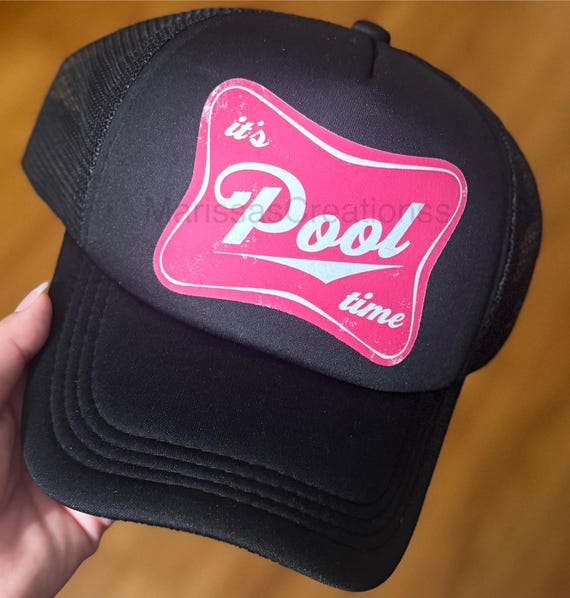 Pool Trucker Hat, River Trucker Hat, Trendy Beach Hat, Lake Trucker Hat, Cute Trucker Hat, Pool Faux Hat Patch, Mom Summer Trucker Hat