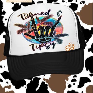 Tanned Trucker Hat, Tipsy Trucker Hat, Summer Trucket Hat, Trendy Mesh Hat, Tipsy Trucker Hat, Cute Trucker Hat,  Faux Hat Patch