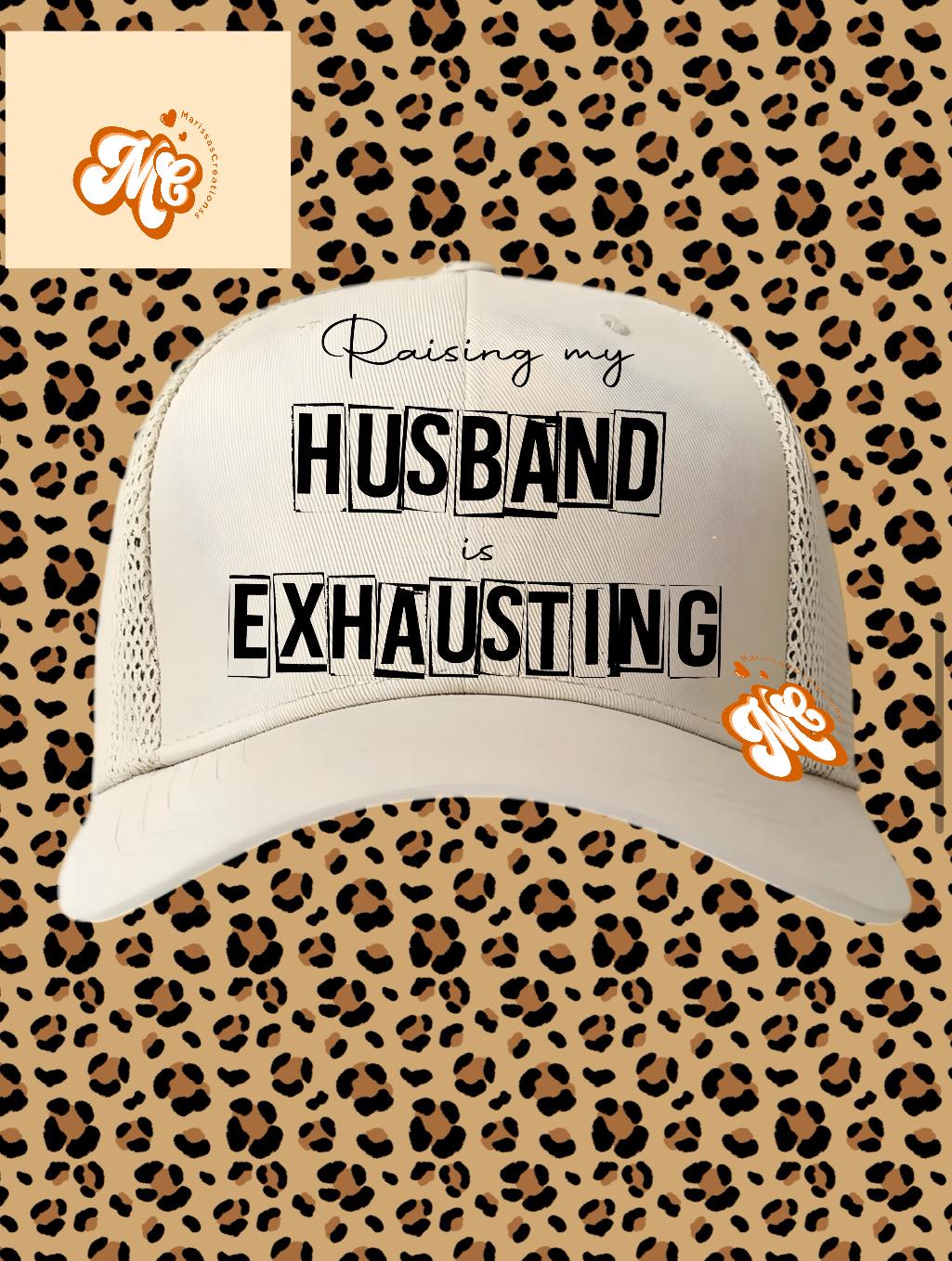 Raising My Husband is Exhausting Trucker Hat, Wife Baseball  display picture 1