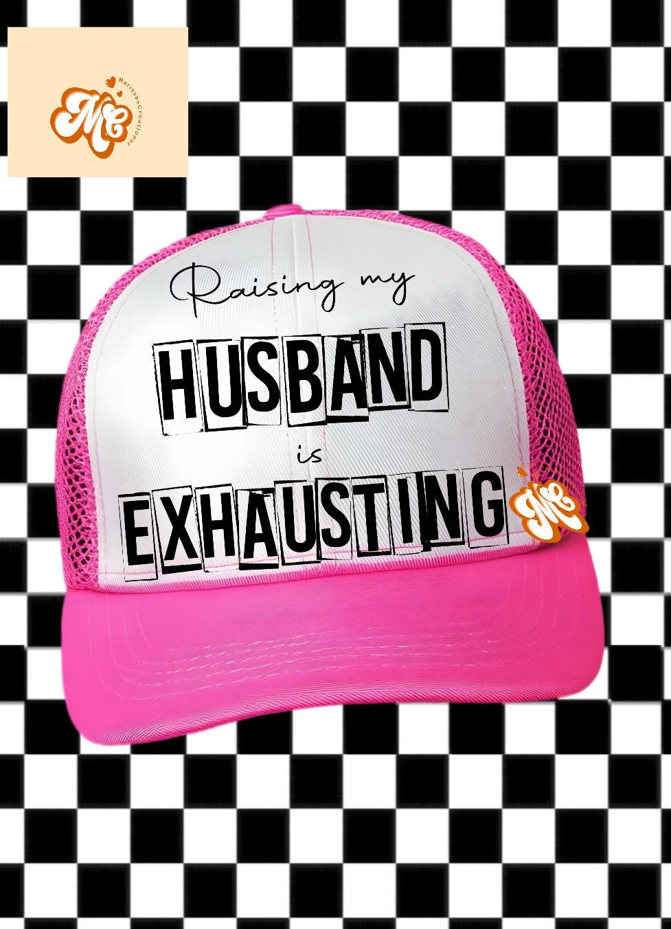 Raising My Husband is Exhausting Trucker Hat, Wife Baseball  display picture 2