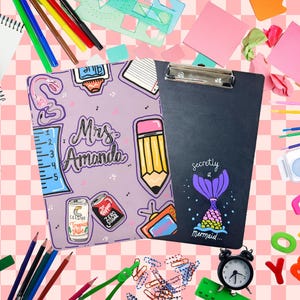 Custom Hand-Painted Clipboard | Personalized Teacher Gift | Cute Classroom Decor | Back to School | Mrs.Name Clipboard