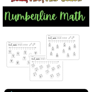 Feuilles de travail pour le jeu de dés d&#39;addition saisonnier | Rouler, additionner et colorier l&#39;activité mathématique | Ensemble automne-hiver pour la maternelle