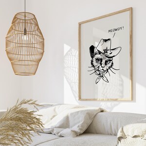 Cowboy Cat Wall Art Prints: Southwestern Decor (Digital Download)