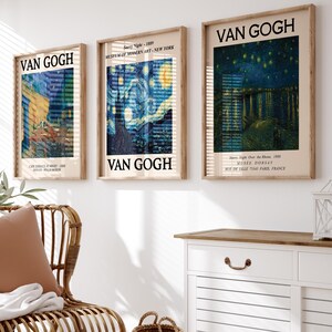 Van Gogh Print Set: Starry Night, Museum Exhibition (PDF Download)