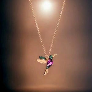 925 Sterling Silver, Hummingbird Necklace,Gift for Her, Mother's Day Gift,Minimalist Necklace,Silver Gold Rose Plated,Christmas gifts