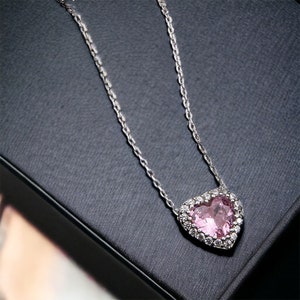 Argent sterling 925, collier coeur, cadeau pour elle, collier pour petite amie, collier minimaliste, argent plaqué or rose, collier d&#39;amour pour femme