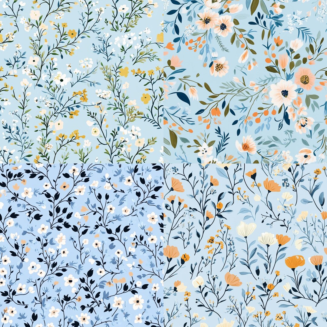 Rifle Paper Co. Inspired Digital Paper, Instant Download Scrapbook ...