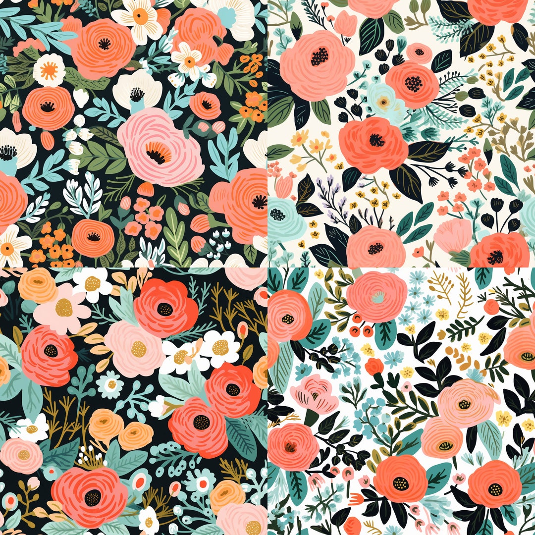 Rifle Paper Co. Inspired Digital Paper, Instant Download Scrapbook ...