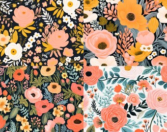 Rifle Paper Co. Inspired Digital Paper, Instant Download Scrapbook ...