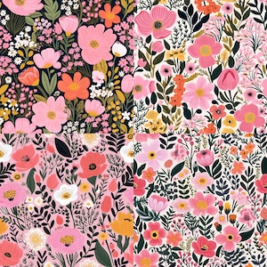 Rifle Paper Co. inspiriertes digitales Papier, sofortiger Download Scrapbookpapier, druckbare digitale Hintergründe