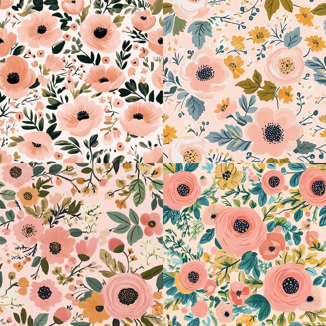 Rifle Paper Co. Inspired Digital Paper, Instant Download Scrapbook ...
