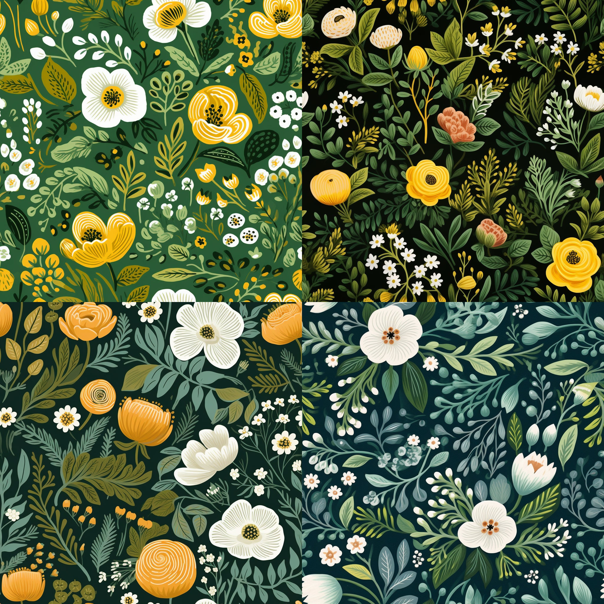 Green Rifle Paper Co. Inspired Digital Paper, Instant Download ...