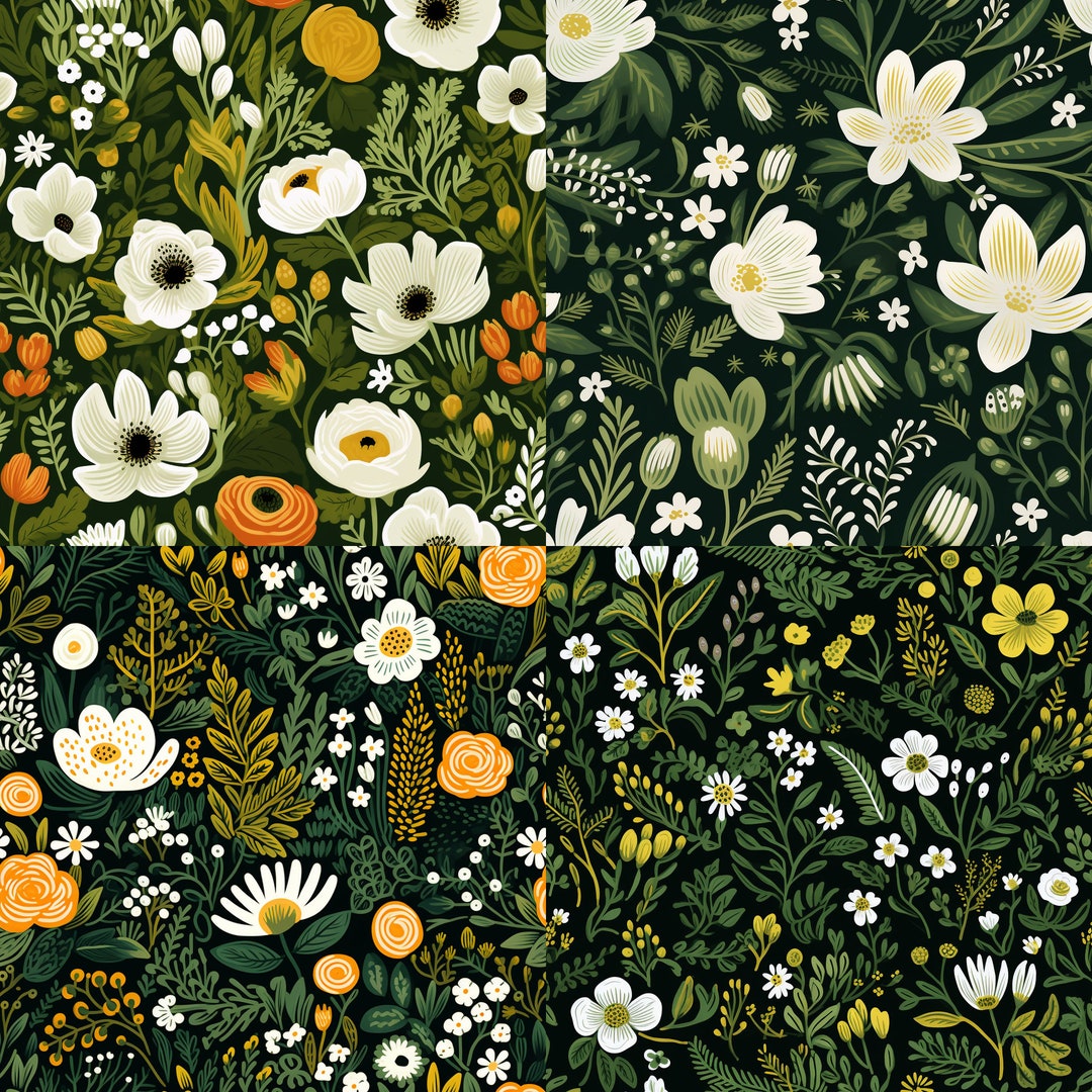 Green Rifle Paper Co. Inspired Digital Paper, Instant Download ...