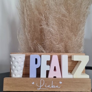 Pfalzliebe Aperol wine decoration letters wooden decoration love dried flowers Palatinate gifts for mom grandma dad grandpa gift idea for her Pfalzliebe bunt
