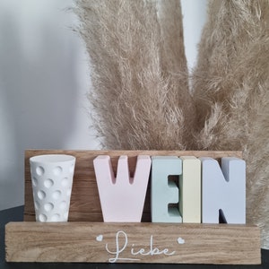 Pfalzliebe Aperol wein Dekoration Buchstaben holzdekoration Liebe Trockenblumen pfalz Geschenke für Mama Oma Papa Opa Geschenkidee für sie Weinliebe bunt