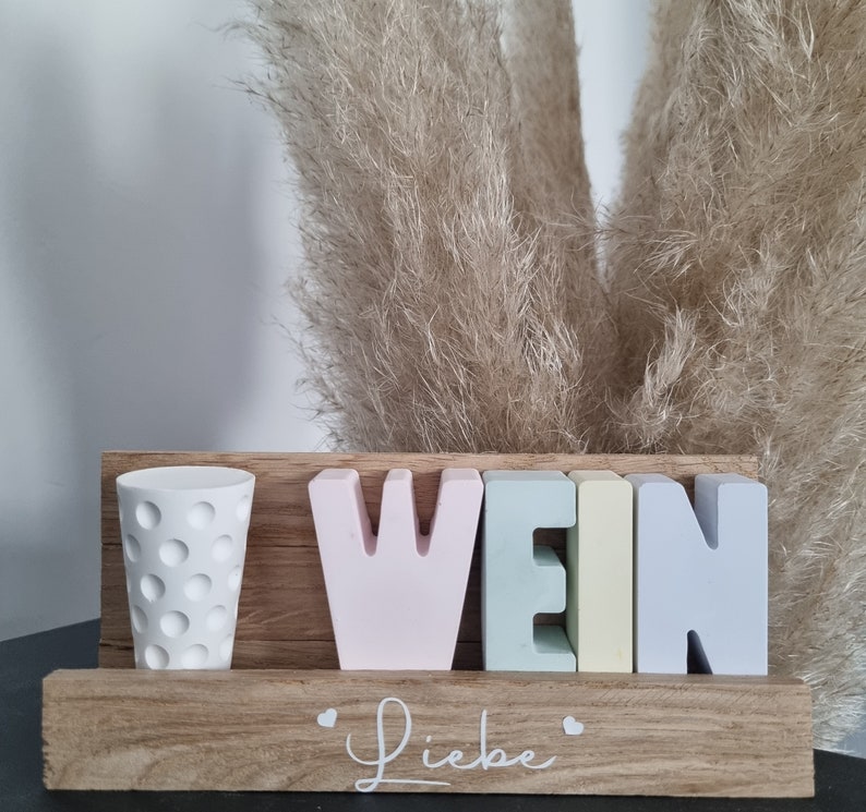 Pfalzliebe Aperol wein Dekoration Buchstaben holzdekoration Liebe Trockenblumen pfalz Geschenke für Mama Oma Papa Opa Geschenkidee für sie Bild 10