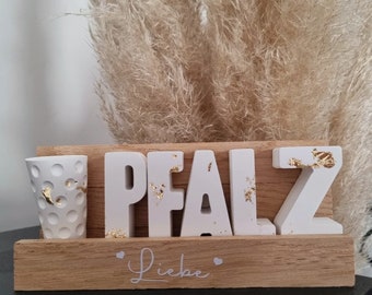 Pfalzliebe Aperol wine decoration letters wooden decoration love dried flowers Palatinate gifts for mom grandma dad grandpa gift idea for her