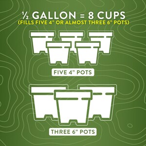 FINE Aroid Mix - an artisanal mix for philodendron, monstera, alocasia and other plants that prefer a light, quick draining medium - sizing chart
