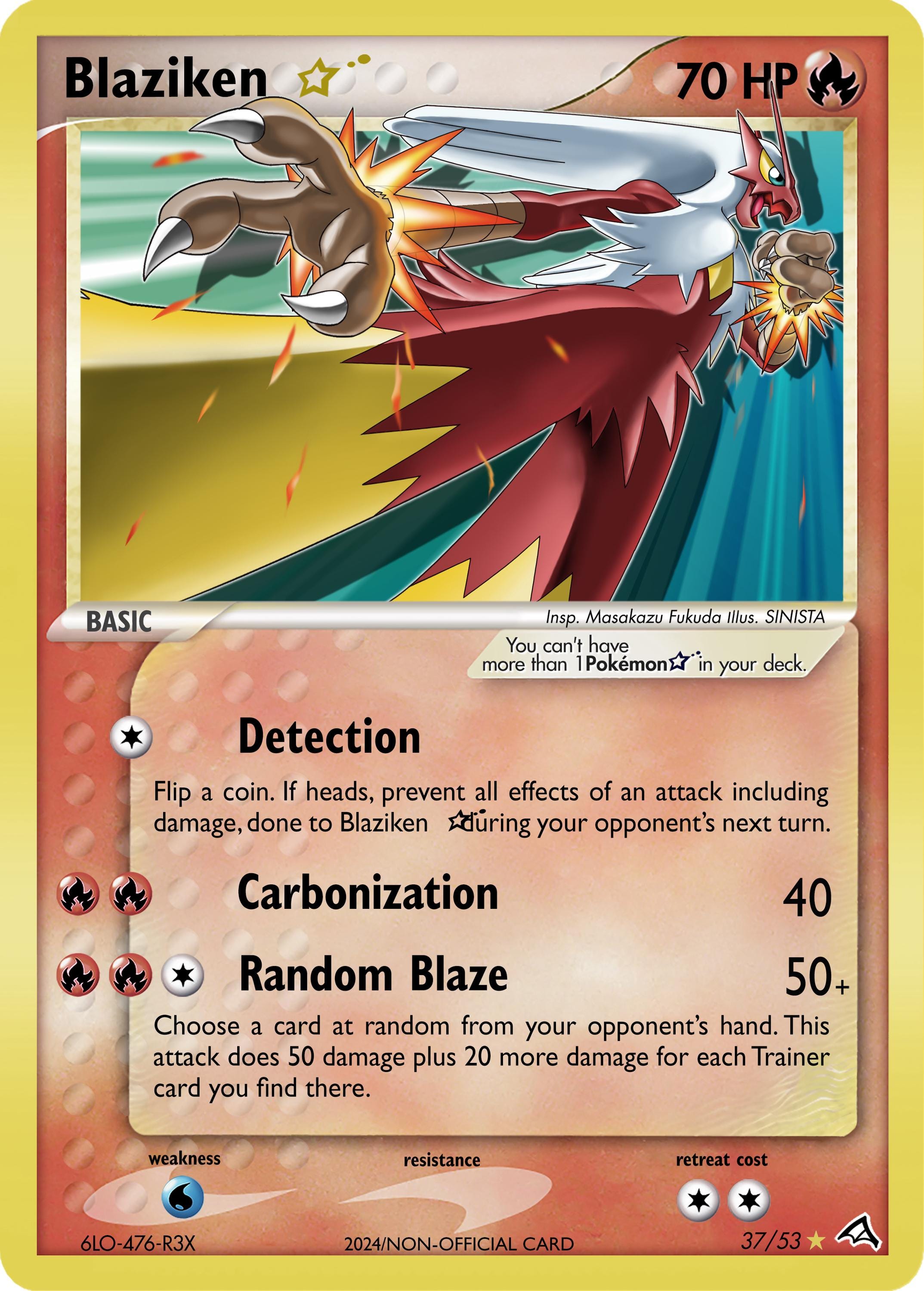 Blaziken Gold Star - Pokmon Card CUSTOM - Etsy New Zealand