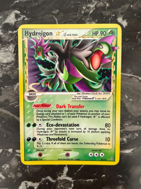 Hydreigon Gold Star - Pokmon Card CUSTOM - Etsy