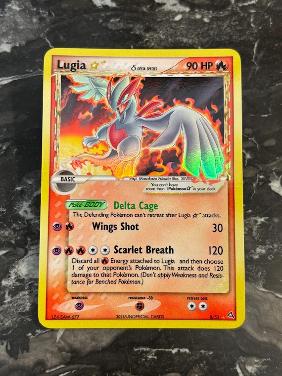 Lugia Gold Star - Pokmon Card CUSTOM - Etsy Lugia Gold Star - Pokmon Card CUSTOM - Etsy