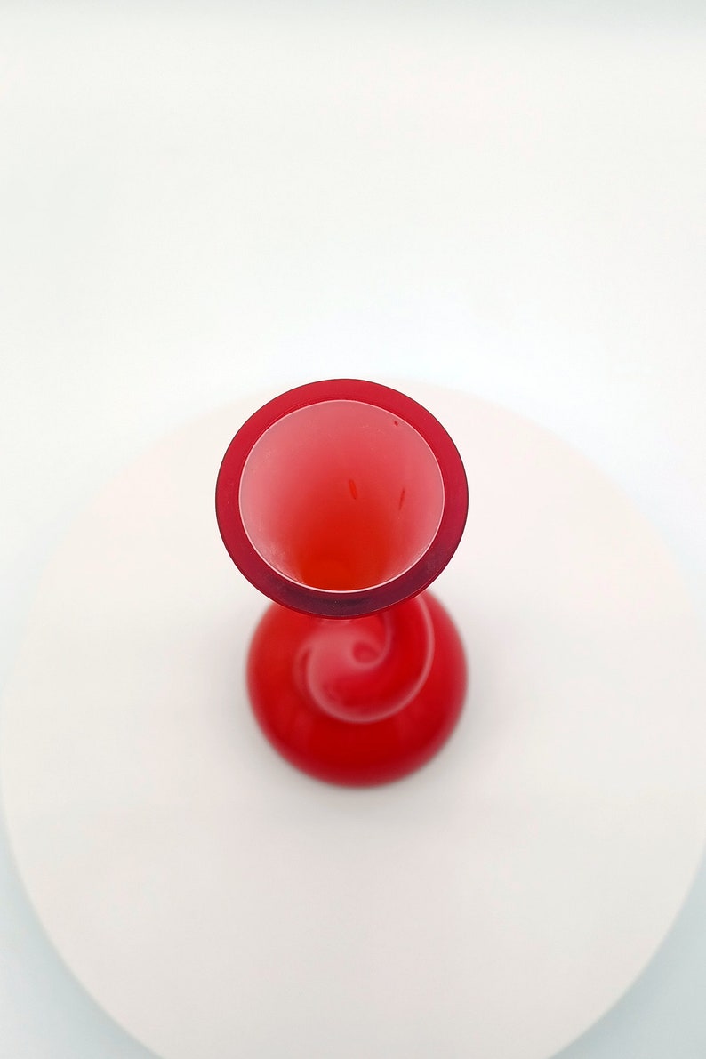 Normann Copenhagen Handblown Art Glass Red Swing Vase Designed by Britt