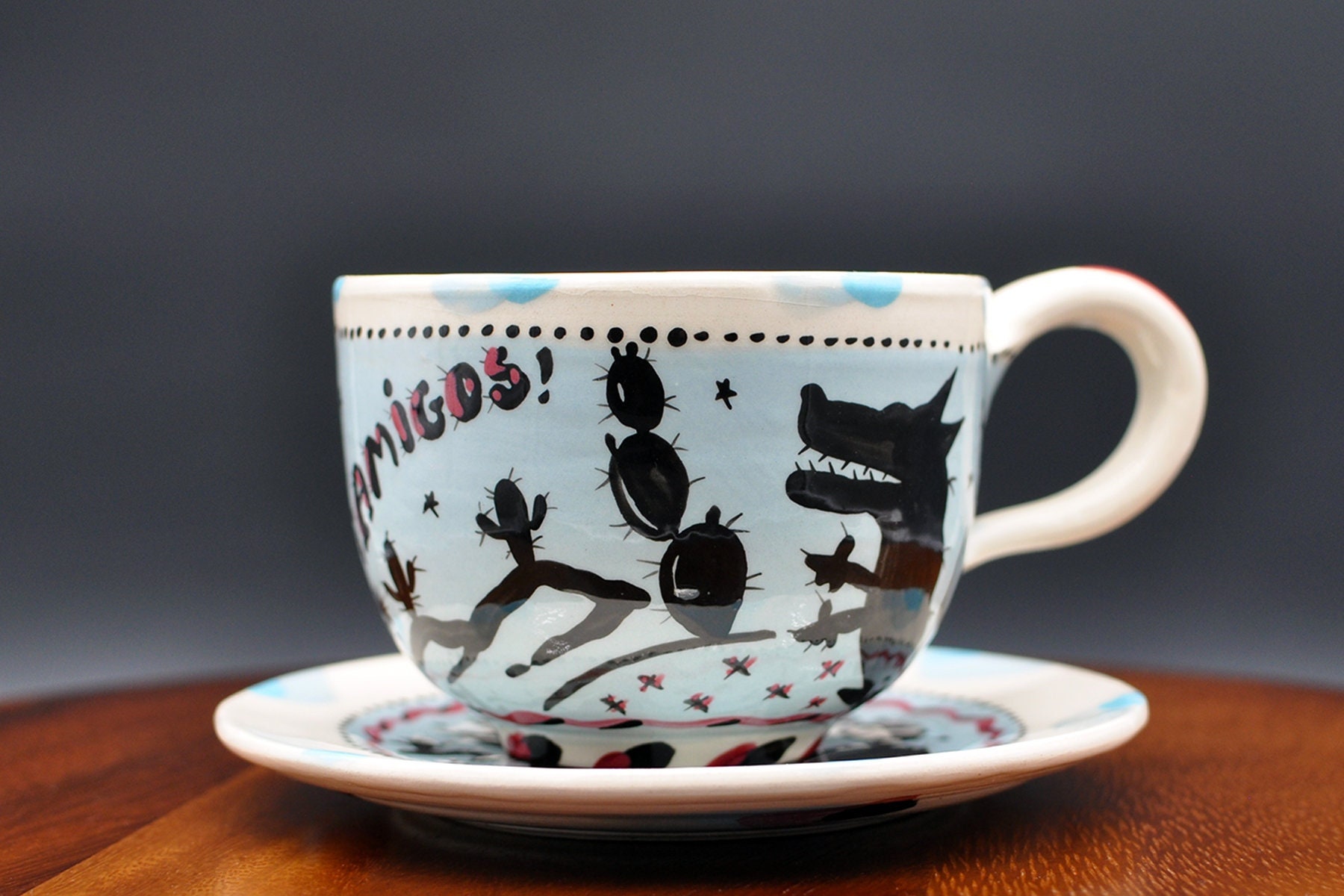 新作人気 の 人気アイテムランキング Cup Etsy - Handpaint Saucer and その他