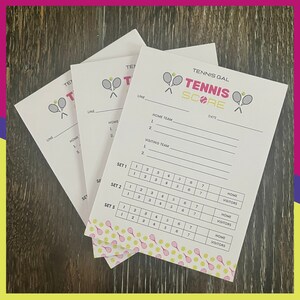 3-Pack TENNIS SCORING NOTEPADs, Gift for Tennis Lovers, Cute Stationery, Paper Score Sheets