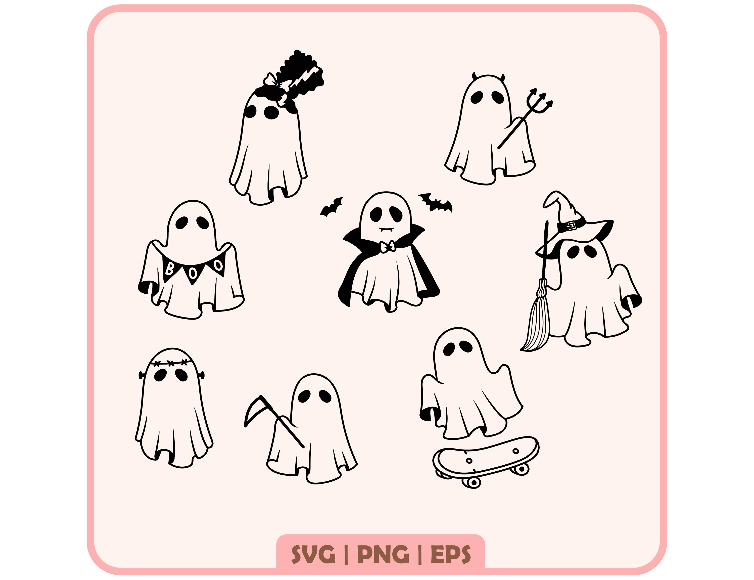 Süßer Geist SVG, gruseliger Geist SVG, Geist Boo SVG, Halloween svg, Frankenstein Geist svg, Teufel Geist svg, Geist Hexenhut svg, Sensenmann-Geist